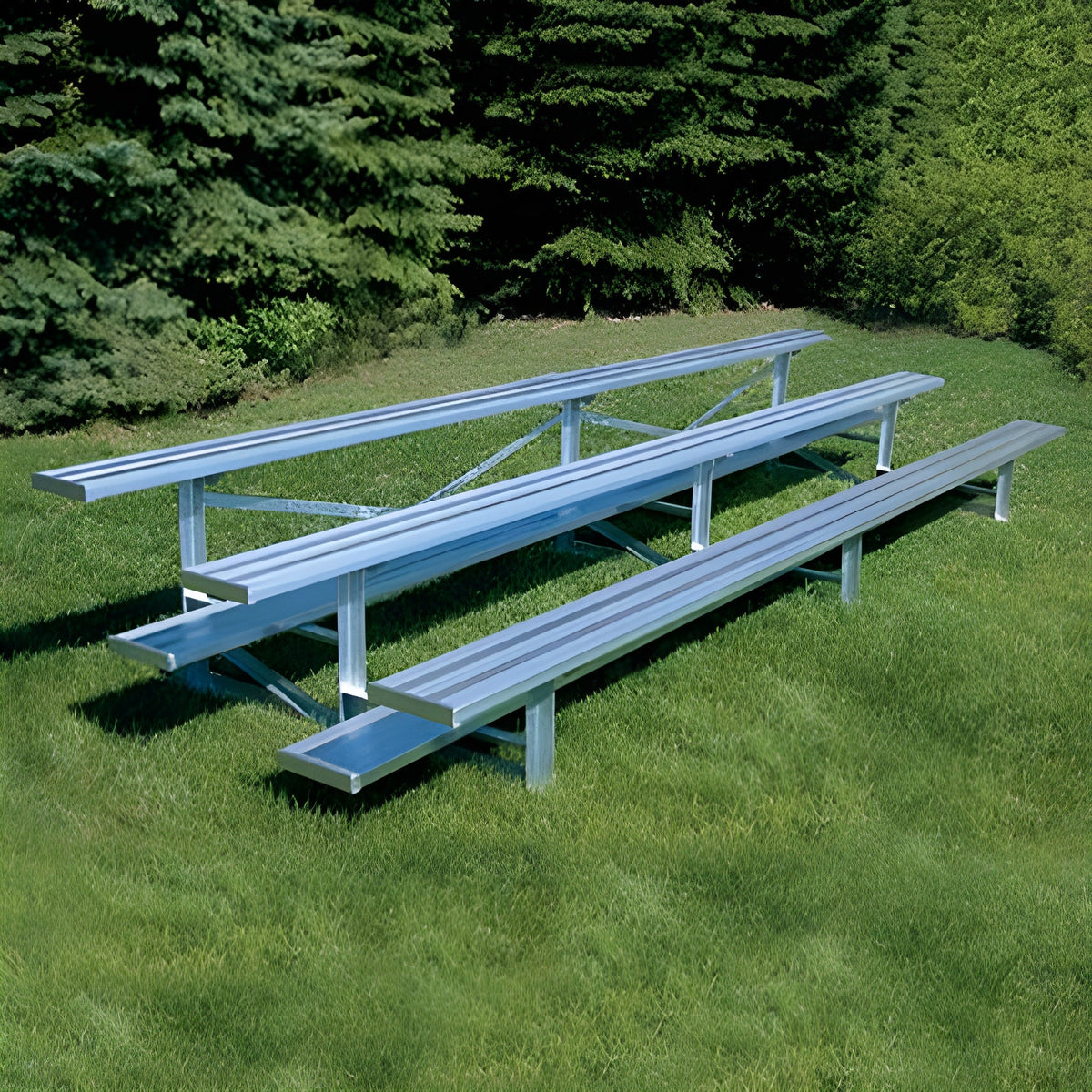 Bleacher 3 Row 15' Outdoor Standard Aluminum Bleacher - BLCH-3